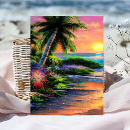 フラワートロピカル誕生日 カード