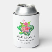 フラワートロピカル フラミンゴ ブライダルシャワー 缶クーラー (缶正面)