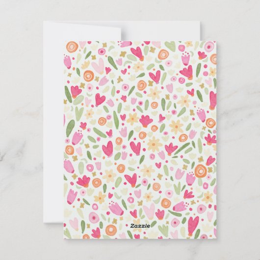 フラワードゥードル バレンタインデーのホリデーカード シーズンカード (裏面)