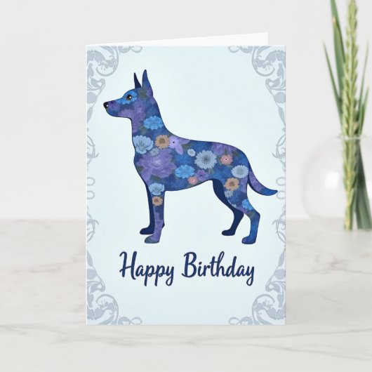 フラワードッグの誕生日カード カード (正面)