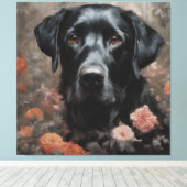 フラワードッグブリードポートレート19 キャンバスプリント (インサイチュ (ウッドフロア))