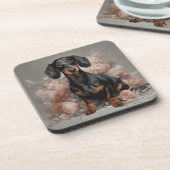 フラワードッグブリードポートレート2 コースター (左側)