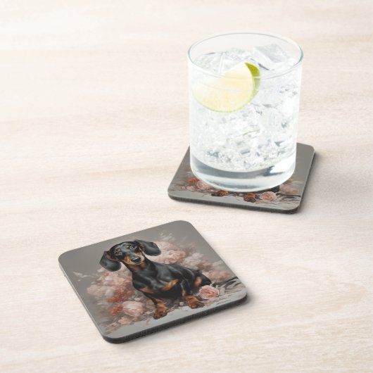 フラワードッグブリードポートレート2 コースター (右側)