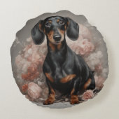 フラワードッグブリードポートレート2 ラウンドクッション (裏面)