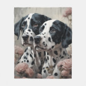 フラワードッグブリードポートレート4 フリースブランケット (正面)