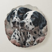 フラワードッグブリードポートレート4 ラウンドクッション (裏面)