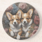 フラワードッグブリードポートレート5 コースター (正面)