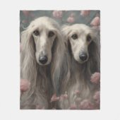 フラワードッグブリードポートレート8 フリースブランケット (正面)