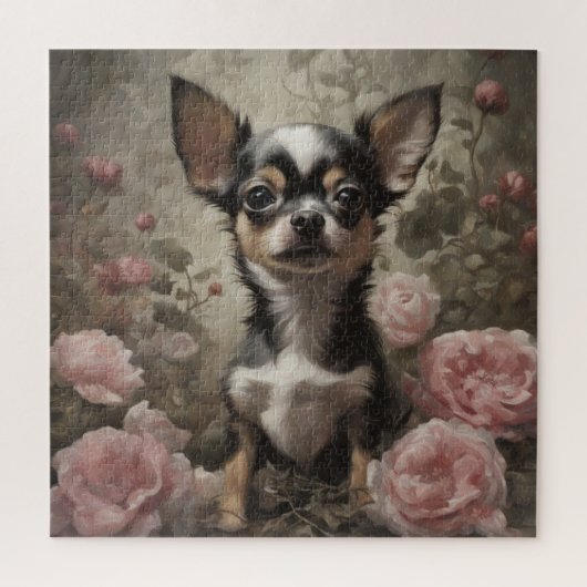 フラワードッグブリードポートレート9 ジグソーパズル (縦)