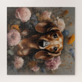 フラワードッグ育成ポートレート1 ジグソーパズル (横)