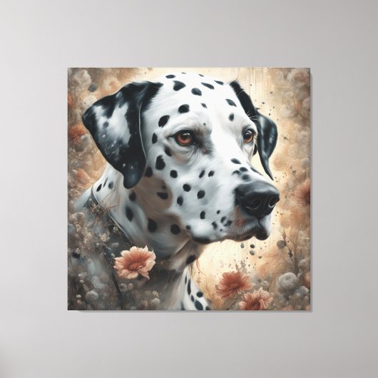 フラワードッグ育成ポートレート3 キャンバスプリント (正面)