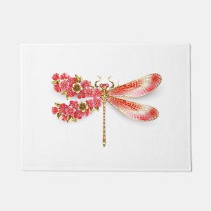 フラワードラゴンフライ(ジュエリー桜) ドアマット