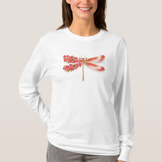 フラワードラゴンフライ(ジュエリー桜) Tシャツ (正面)