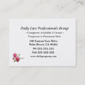 フラワードリームビューティフルケアバープロフェッショナル 名刺 (裏面)