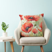 フラワードリーム – ポピー柄 クッション (椅子)