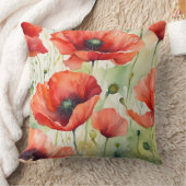 フラワードリーム – ポピー柄 クッション (ブランケット)