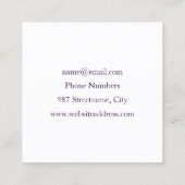 フラワードリーム、抽象芸術紫グリーンフラクタルアート スクエア名刺 (裏面)