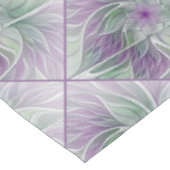 フラワードリーム、抽象芸術紫グリーンフラクタルアート テーブルクロス (アングル)