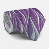 フラワードリーム、抽象芸術紫グリーンフラクタルアート ネクタイ (ロール)