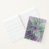 フラワードリーム、抽象芸術紫グリーンフラクタルアート ノートブック (内部)