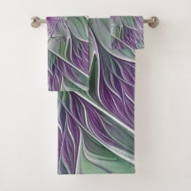 フラワードリーム、抽象芸術紫グリーンフラクタルアート