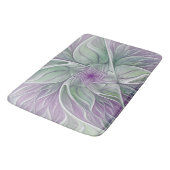 フラワードリーム、抽象芸術紫グリーンフラクタルアート バスマット (アングル)