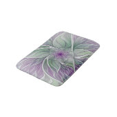 フラワードリーム、抽象芸術紫グリーンフラクタルアート バスマット (アングル)