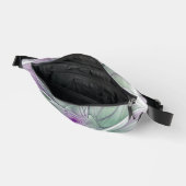 フラワードリーム、抽象芸術紫グリーンフラクタルアート ファニーパック (見開き)