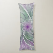 フラワードリーム、抽象芸術紫グリーンフラクタルアート ボディピロー (裏面 (縦))