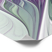 フラワードリーム、抽象芸術紫グリーンフラクタルアート ポスター (角)