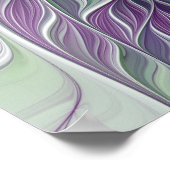 フラワードリーム、抽象芸術紫グリーンフラクタルアート ポスター (角)