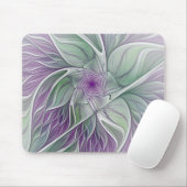 フラワードリーム、抽象芸術紫グリーンフラクタルアート マウスパッド (マウス)
