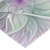 フラワードリーム、抽象芸術紫グリーンフラクタルアート ロングテーブルランナー (コーナー)