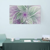 フラワードリーム、抽象芸術紫グリーンフラクタルアート 横断幕 (トレードショー)