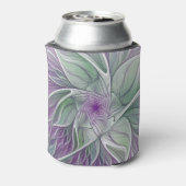フラワードリーム、抽象芸術紫グリーンフラクタルアート 缶クーラー (缶裏面)