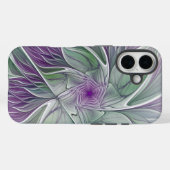 フラワードリーム、抽象芸術紫グリーンフラクタルアート Case-Mate iPhoneケース (裏面 (横))