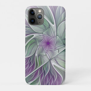 フラワードリーム、抽象芸術紫グリーンフラクタルアート iPhone 11 PROケース