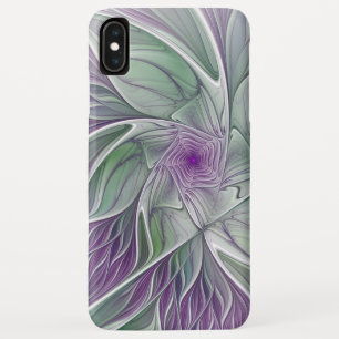 フラワードリーム、抽象芸術紫グリーンフラクタルアート iPhone XS MAXケース