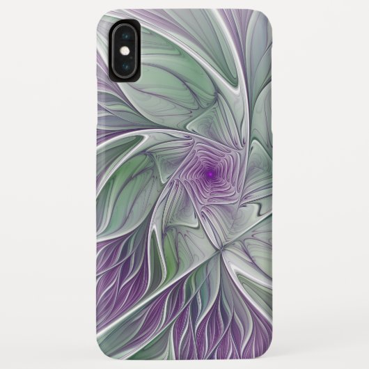 フラワードリーム、抽象芸術紫グリーンフラクタルアート Case-Mate iPhoneケース (裏面)