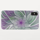 フラワードリーム、抽象芸術紫グリーンフラクタルアート Case-Mate iPhoneケース (裏面(横))
