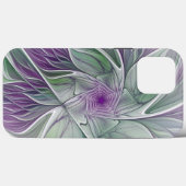 フラワードリーム、抽象芸術紫グリーンフラクタルアート Case-Mate iPhoneケース (裏面 (横))