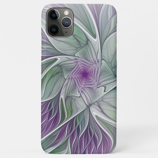 フラワードリーム、抽象芸術紫グリーンフラクタルアート Case-Mate iPhoneケース (裏面)