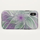フラワードリーム、抽象芸術紫グリーンフラクタルアート Case-Mate iPhoneケース (裏面(横))