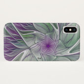 フラワードリーム、抽象芸術紫グリーンフラクタルアート Case-Mate iPhoneケース (裏面(横))