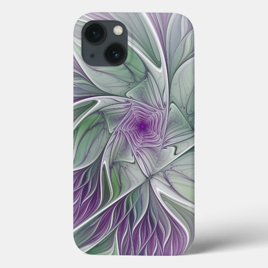 フラワードリーム、抽象芸術紫グリーンフラクタルアート Case-Mate iPhoneケース (裏面)