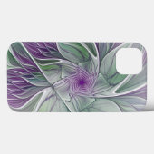 フラワードリーム、抽象芸術紫グリーンフラクタルアート Case-Mate iPhoneケース (裏面 (横))