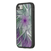 フラワードリーム、抽象芸術紫グリーンフラクタルアート Case-Mate iPhoneケース (裏面/左)