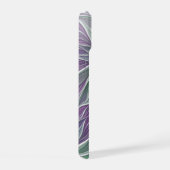 フラワードリーム、抽象芸術紫グリーンフラクタルアート iPhone 15ケース (右側面)