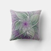 フラワードリーム、抽象芸術紫グリーンフラクタル名 クッション (裏面)