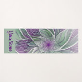 フラワードリーム、抽象芸術紫グリーンフラクタル名 ヨガマット (正面(横))